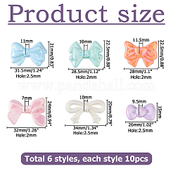 60Pcs 6 Styles Opaque Acrylic Beads&nbsp;SACR-HS0001-03