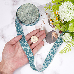 Flower Polyester Ribbons&nbsp;SRIB-WH20020-053A-01