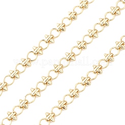 Rack Plating Brass Ring & Spike Link Chain&nbsp;CHC-K013-04