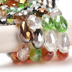 Faceted Teardrop Glass Beads Strands&nbsp;GS053-AB