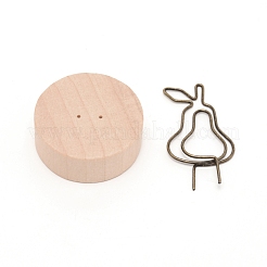 Flat Round Schima Wood Name Card Holder Base&nbsp;AJEW-WH0029-25