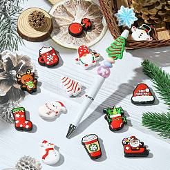 15Pcs 15 Styles Christmas Theme Silicone Focal Beads&nbsp;SIL-CJ0001-70