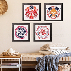 4Pcs 4 Styles PET Hollow Out Drawing Painting Stencils&nbsp;DIY-WH0394-0228