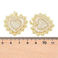 Brass Micro Pave Clear Cubic Zirconia Pendants&nbsp;X-KK-C166-04G
