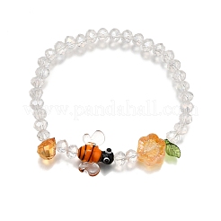 3Pcs 3 Colors Electroplate Glass Beads Stretch Bracelets&nbsp;BJEW-TA00646