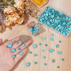 280Pcs 4 Styles Dyed Natural Magnesite and Synthetic Turquoise Beads&nbsp;G-SC0003-86