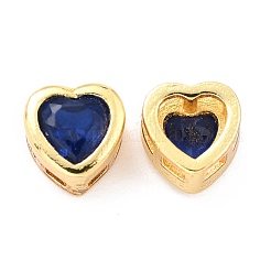 Brass inlaid Cubic Zirconia Slide Charms&nbsp;ZIRC-F125-01G-G