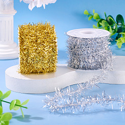 20 Yards 2 Colors Plastic Shiny Tinsel Hanging Garland&nbsp;AJEW-TA0002-16