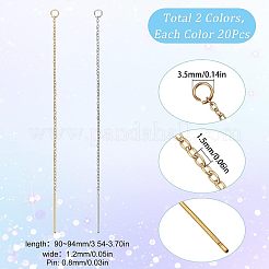 20 Pairs 2 Colors 304 Stainless Steel Earring Findings&nbsp;STAS-SC0004-17