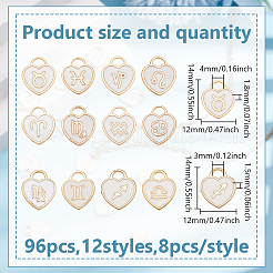 96Pcs 12 Styles Alloy Enamel Pendants&nbsp;FIND-GO0003-38A