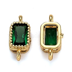 Real 18K Gold Plated Brass Micro Pave Cubic Zirconia Links Connectors&nbsp;ZIRC-L100-009G