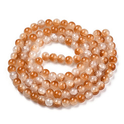 Crackle Baking Paint Imitation Jade Glass Beads Strands&nbsp;DGLA-T003-10mm-08