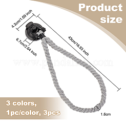 3Pcs 3 Colors Plastic Suction Cup & Cotton Cord Hook Hanger&nbsp;FIND-OC0002-95