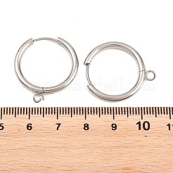 316 Stainless Steel Huggie Hoop Earring Findings&nbsp;EJEW-B158-01F-P