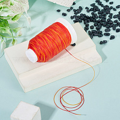 1 Roll Gradient Color Segment Dyed Round Waxed Polyester Cord&nbsp;YC-TADJ0001-03B