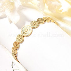 304 Stainless Steel Sun Cuff Bangles&nbsp;BJEW-F457-25G
