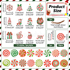 Christmas Wooden Pendant Decorations and Paper Flag Banners&nbsp;AJEW-NB0006-09