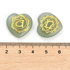 7Pcs 7 Styles Chakra Natural Green Aventurine Love Heart Ornaments Figurines&nbsp;G-P533-01B