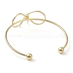 Bowknot Brass Cuff Bangles&nbsp;BJEW-D039-37C-G