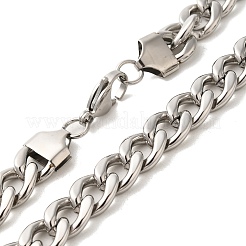 Unisex 304 Stainless Steel Curb Chain Bracelet & Necklace Jewelry Sets&nbsp;SJEW-L198-003P