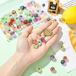 60Pcs 12 Colors Transparent Glass Apple Pendants&nbsp;DGLA-CJ0001-03