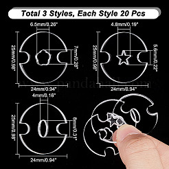 60Pcs 3 Shapes Acrylic Knitted Hat Making Fastener Tool&nbsp;FIND-GA0004-03