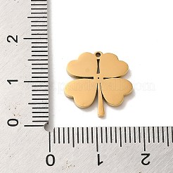 304 Stainless Steel Pave Shell Heart Clover Charms&nbsp;STAS-L022-238G
