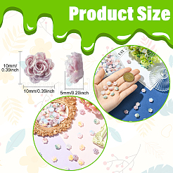100Pcs 9 Colors Two Tone Plastic Flower Cabochons&nbsp;MRMJ-CJ0001-34