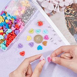150Pcs 10 Colors Plastic Heart Lapel Pin Backs&nbsp;FIND-CA0005-35
