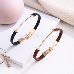 2Pcs 2 Colors PU Leather Bangles for Women&nbsp;BJEW-GO0002-09