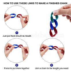 300g 10 Colors Acrylic Linking Rings&nbsp;OACR-PH0001-55