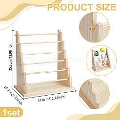 6 Layers Wood Bracelet Organizer Display Riser Stands&nbsp;BDIS-WH0011-10