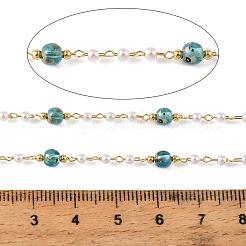 Handmade Brass Glass Beaded Chains&nbsp;GL-CBA1C06-09G
