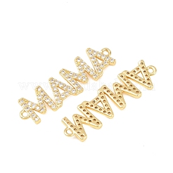 Mother's Day Brass Micro Pave Clear Cubic Zirconia Connector Charm&nbsp;KK-F931-27B-G