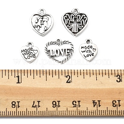 80Pcs 5 Styles Tibetan Style Zinc Alloy Charms&nbsp;TIBEP-FS0001-38