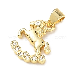 Brass Micro Pave Clear Cubic Zirconia Pendants&nbsp;KK-A303-05L-G
