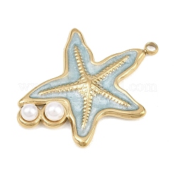 304 Stainless Steel Enamel & Plastic Pearl Pendants&nbsp;STAS-G392-05G