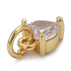 Brass Micro Pave Cubic Zirconia Charms&nbsp;KK-P192-08