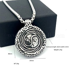 304 Stainless Steel Yin-yang Pendant Necklaces for Men&nbsp;VP1359