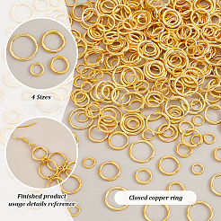360Pcs 4 Styles Alloy Soldered Closed Jump Rings&nbsp;KK-PH0010-13G