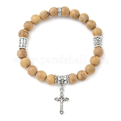 Cross Alloy Charm Bracelets&nbsp;BJEW-JB12357-01