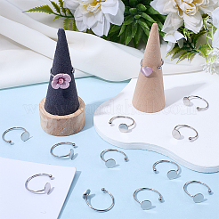 30Pcs 304 Stainless Steel Open Cuff Rings Findings&nbsp;RJEW-SC0001-39