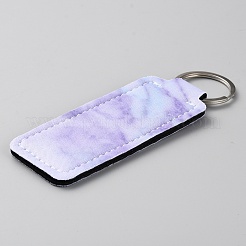 Marble Pattern Neoprene Lipstick Protective Case Portable Holder Pouch Keychain&nbsp;KEYC-WH0040-03B