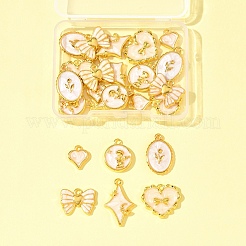 24Pcs 6 Styles Alloy Enamel Pendants&nbsp;ENAM-FS0002-65G