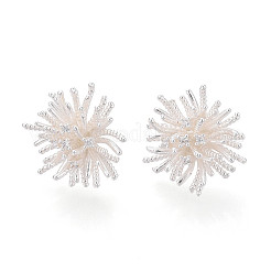 Brass Micro Pave Clear Cubic Zirconia Stud Earrings&nbsp;EJEW-T047-47S
