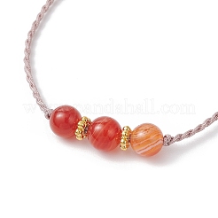 Natural Striped Agate Beads Braided Bead Bracelets for Women&nbsp;BJEW-JB11979