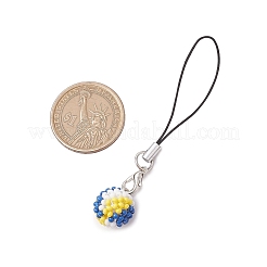 Volleyball Glass Seed Beaded Pendant Decorations&nbsp;HJEW-MZ00172
