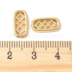 Brass Micro Pave Clear Cubic Zirconia Spacer Bars&nbsp;KK-U064-20C-G