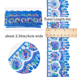4~4.5M Ethnic Style Polyester Lace Trim with Colorful Paillette&nbsp;OCOR-GF0002-39C