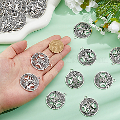 40Pcs Tibetan Style Hollow Alloy Pendants&nbsp;TIBEP-FH0001-29AS